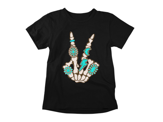 Skeleton Turquoise Peace Shirt