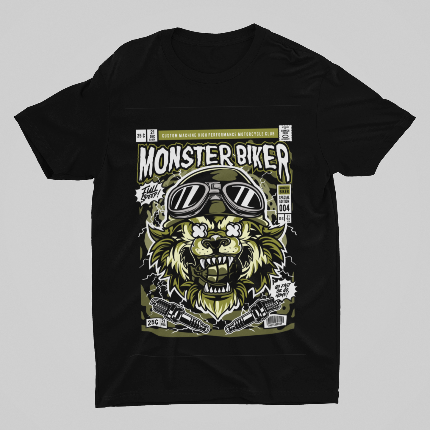 Wolf Monster Biker Retro Tee